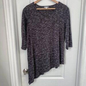 Reitmans - Black & Grey Asymmetrical Hem Tunic Top – XL